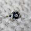 Levian Art Deco Inspired Diamond & Blue Sapphire Octagon 14k White Gold Ring