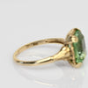 Vintage Green Glass Modified Radiant Cut 10k Gold Ring