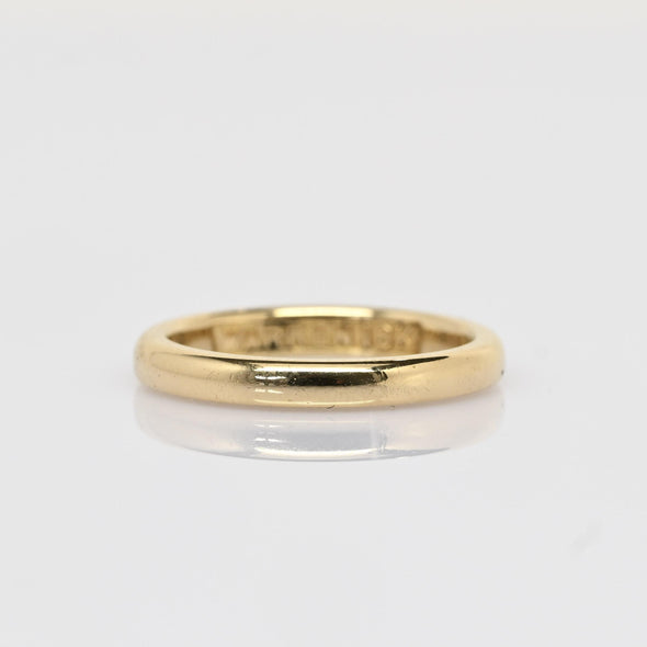 Vintage Warren 18k Yellow Gold Ring 2.5mm Wedding Band