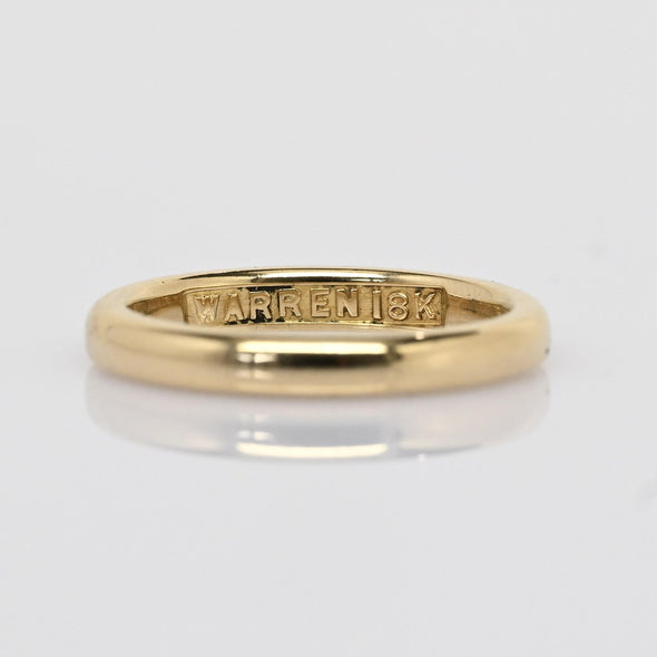 Vintage Warren 18k Yellow Gold Ring 2.5mm Wedding Band