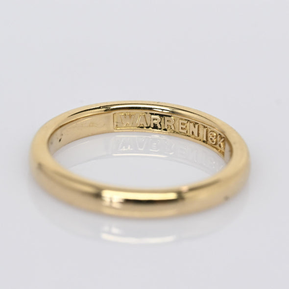 Vintage Warren 18k Yellow Gold Ring 2.5mm Wedding Band