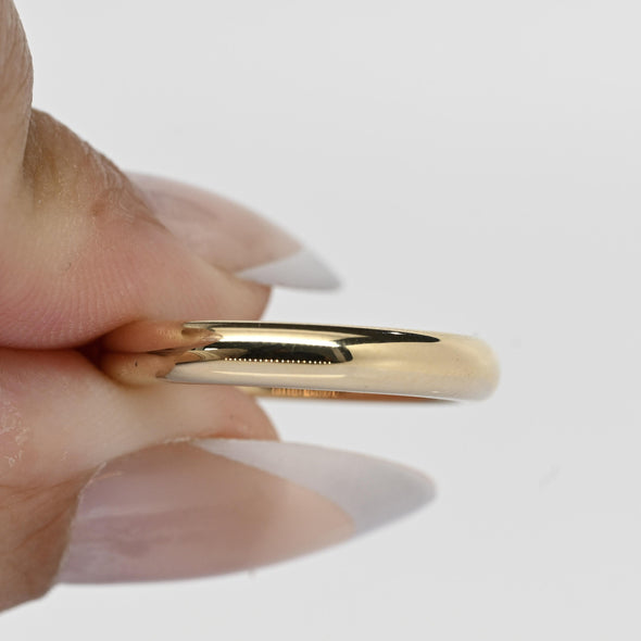 1913 Antique 3.75mm Wedding Band 14K Yellow Gold Ring Dated 10-1-13