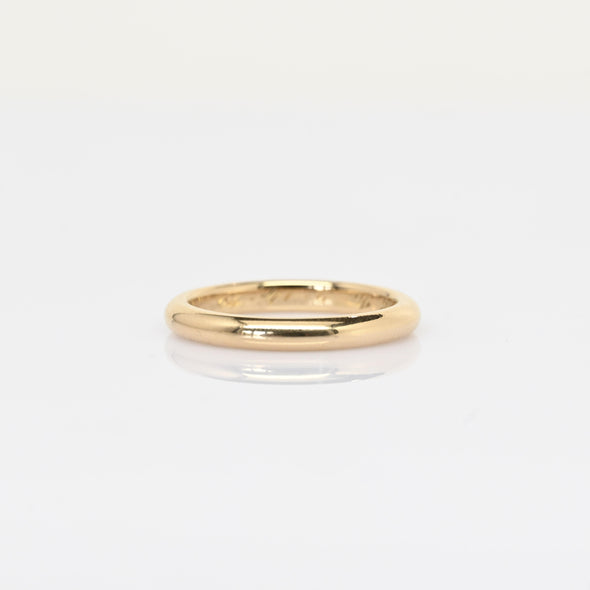 1920 Antique 3mm Wedding Band 18K Yellow Gold Ring Dated 9-14-20