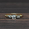 Retro 1/2ctw Old Euro Cut Diamond Solitaire Yellow Gold Vintage Engagement Ring