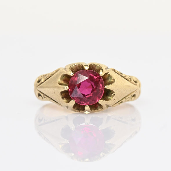 Ruby Belcher Solitaire 14k Yellow Gold Ring