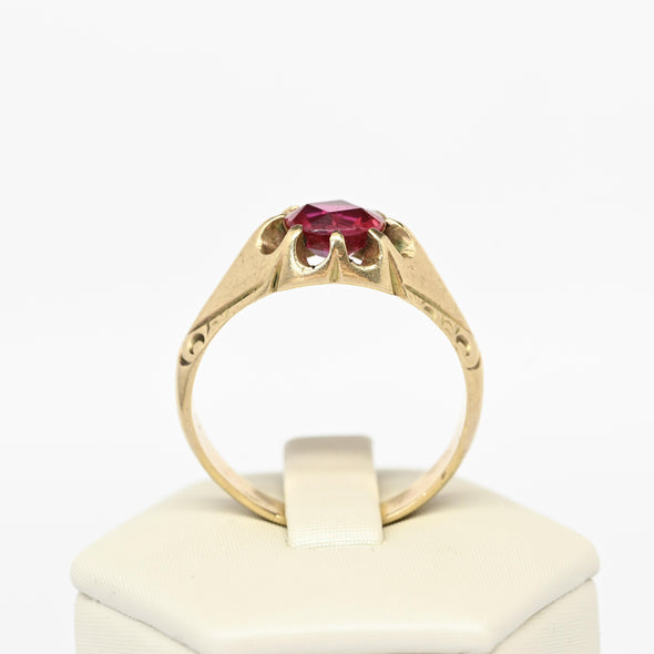 Ruby Belcher Solitaire 14k Yellow Gold Ring