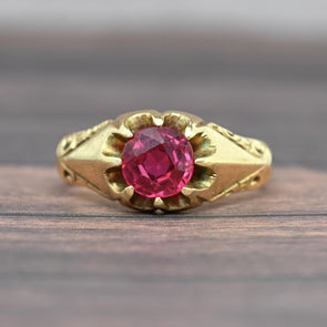 Ruby Belcher Solitaire 14k Yellow Gold Ring