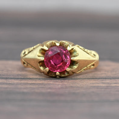 Ruby Belcher Solitaire 14k Yellow Gold Ring