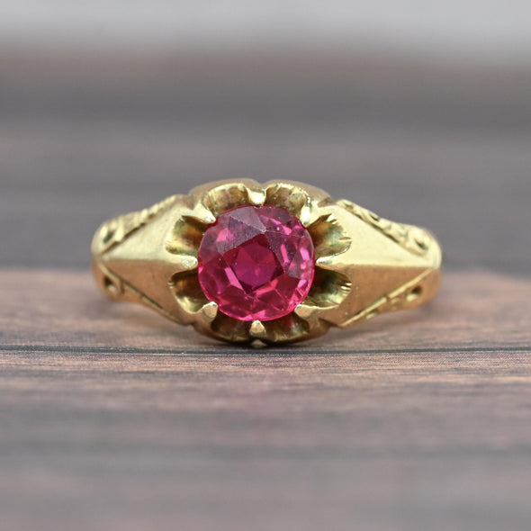 Ruby Belcher Solitaire 14k Yellow Gold Ring