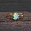 Vintage Opal Oval Buttercup Solitaire 10k Gold Ring