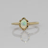 Vintage Opal Oval Buttercup Solitaire 10k Gold Ring