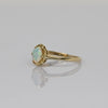 Vintage Opal Oval Buttercup Solitaire 10k Gold Ring