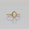 Vintage Opal Oval Buttercup Solitaire 10k Gold Ring