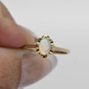 Vintage Opal Oval Buttercup Solitaire 10k Gold Ring