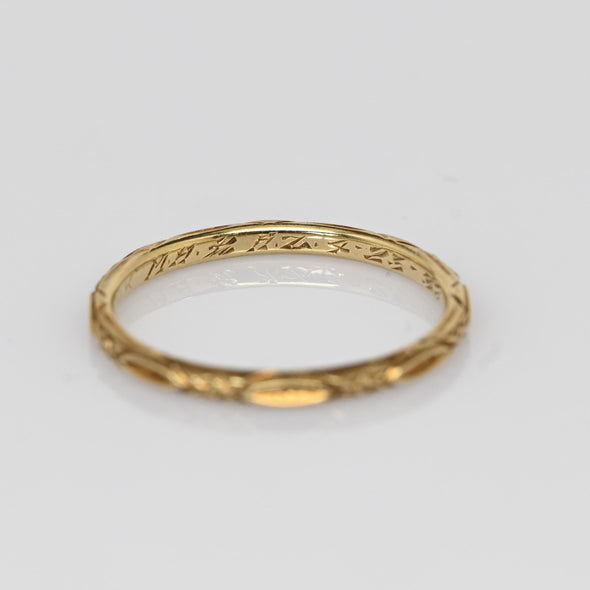1922 Antique Art Deco Wedding Band 14k Yellow Gold Ring Sz 6