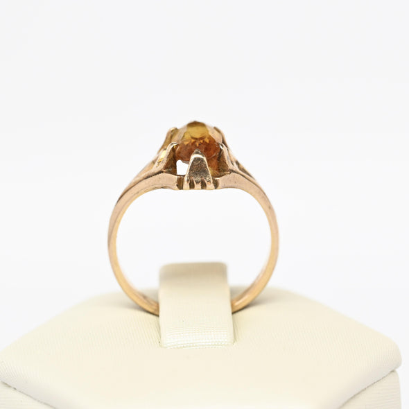 Victorian Spessartite Garnet Orange Oval Yellow Gold Ring