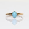 Antique Oval Turquoise Talon Prong Yellow Gold Solitaire Ring