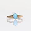 Antique Oval Turquoise Talon Prong Yellow Gold Solitaire Ring