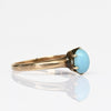 Antique Oval Turquoise Talon Prong Yellow Gold Solitaire Ring