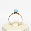 Antique Oval Turquoise Talon Prong Yellow Gold Solitaire Ring