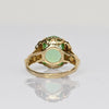 Uranium Glass Green Oval Yellow Gold Retro Solitaire Ring 1940s