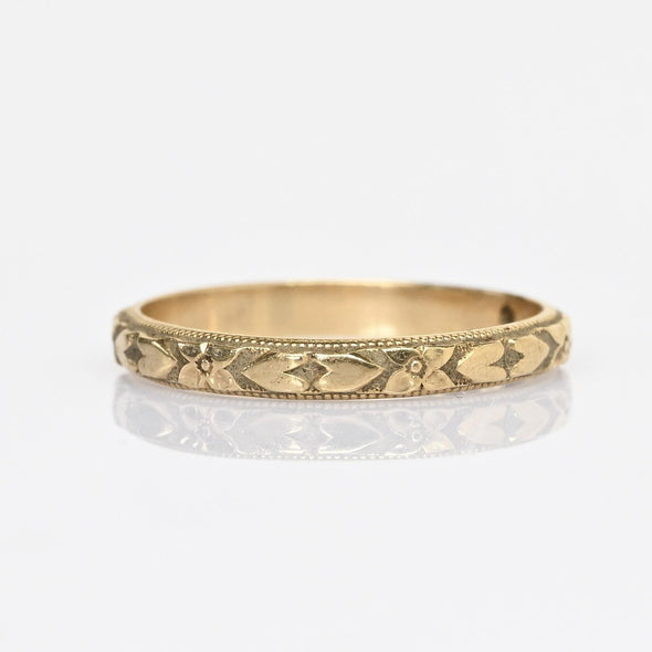 Vintage 14k Yellow Gold Wedding Band sz 4.25