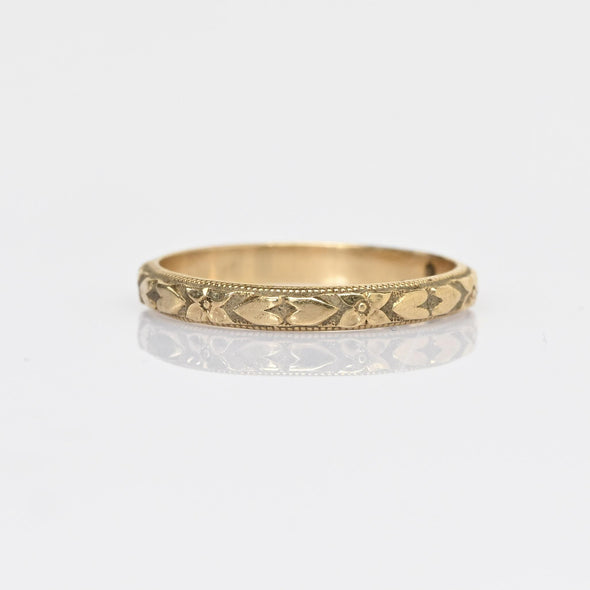 Vintage 14k Yellow Gold Wedding Band sz 4.25