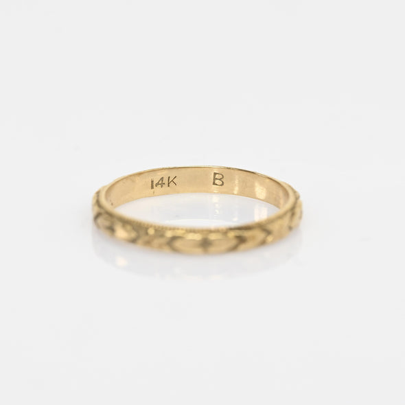 Vintage 14k Yellow Gold Wedding Band sz 4.25