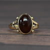 Vintage Carnelian Oval Cab Yellow Gold Ring