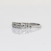 Vintage Two Row Diamond Band 18k White Gold Ring