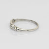 Vintage Two Row Diamond Band 18k White Gold Ring