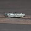 Vintage Two Row Diamond Band 18k White Gold Ring
