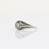Art Deco Diamond Solitaire 18k White Gold Filigree Ring
