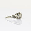 Art Deco Diamond Solitaire 18k White Gold Filigree Ring