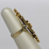 Long Cocktail Ring w Ruby and Rose Cuts Antique 15K Yellow Gold Chester UK 1834