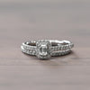 1cttw Emerald Cut Diamond Halo 14k White Gold Wedding Set