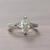 2.16cttw Marquise Diamond 18K White Gold Split Shank Engagement Ring