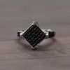 1.4ctw Black & White Diamond Pave 18k White Gold Ring