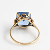 Vintage Blue Rectangle Spinel 10K Gold Ring
