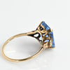 Vintage Blue Rectangle Spinel 10K Gold Ring