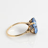 Vintage Blue Rectangle Spinel 10K Gold Ring