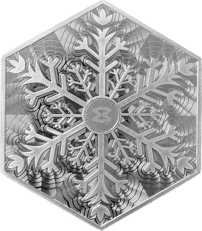 Elemetal 10oz Silver Snowflake Hex Bar