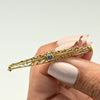 Yogo Gulch Montana Blue Sapphire Filigree 14k Yellow Gold Bar Brooch