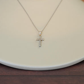 Diamond Cross 14k White Gold Pendant