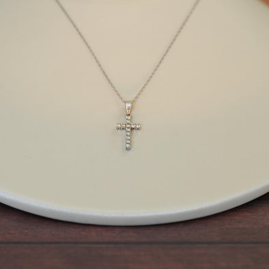 Diamond Cross 14k White Gold Pendant