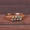 Vintage Two Row Diamond Rose Gold Cluster Ring