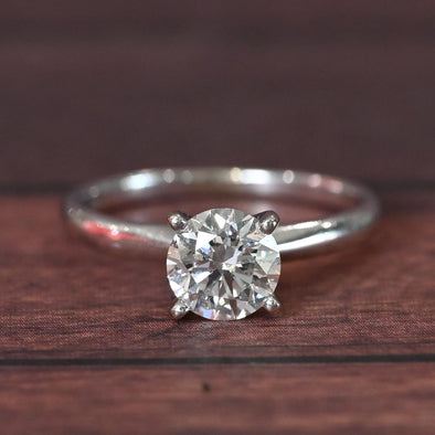 1.03ct Round Lab Grown Diamond 14k White Gold Solitaire Ring w IGI