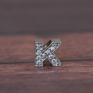 Diamond "K" 14k White Gold Pendant