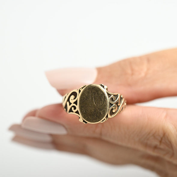 Victorian "DL" Signet Ring