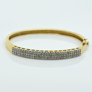 2cttw Diamond Hinged Bangle 14k Gold